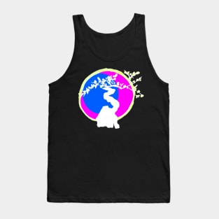 Trippy negative enso circle bonsai tree - Sumi inspired design for bonsai lovers Tank Top